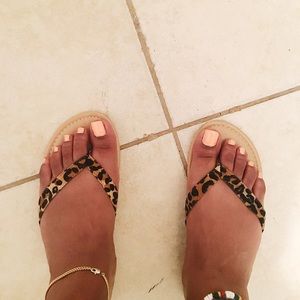 Cheetah Print Thong Sandals
